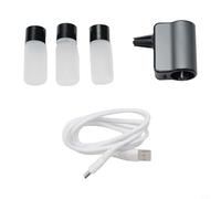 Wireless Car Aroma Diffuser with Auto/Stop Feature, 220mAh Rechargeable Battery, Aluminum Alloy + ABS Construction, Clip-On Air Freshener for