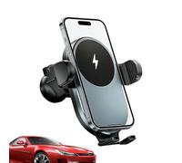 Wireless Car Charger - 15W Fast Charging, PC Glass Holder, Suction Cup Mount with Adjustable Angle | Phone Charging Stand for Car SUV Truck RV Vehicle Dashboard Air Vent Travel Commuting