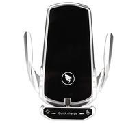 Wireless Car Charger, 15W QI Fast Charging 360degree Rotation Smart Sensing Auto Clamping Car Charger, Touch Control, Infrared Induction, 3 Magnetic Head(Aurora Silver)