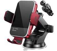 Wireless Car Charger,【7 Colored RGB Backlit】Mosurr 15W Auto Clamping Car Charger Phone Mount Holder fit for iPhone 15 14 13 12 Mini Pro Max 11 XR XS, Samsung Galaxy S24 Ultra S23 S22 S21+ Note 20, etc