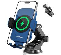 Wireless Car Charger, Fast Charging 15W Auto Clamping Car Charger Phone Holder Phone Mount for iPhone17 16 15 14 13 12 11 Pro Max Xs, Samsung Galaxy S24 Ultra S23 S22 S21 S20 S10+ Note 9, etc