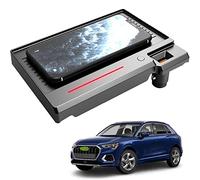 Wireless Car Charger for Audi Q3 2019 2020 202115W Qi Fast Charging Phone Charger Pad Center Console Accessory Panel, with QC3.0 USB for iPhone 12/11/XS/X/8 Samsung S20/S10/S9