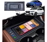 Wireless Car Charger for BMW X5(2008-2018)/X6(2008-2019) F15/E70/F16/E71Center Console Accessories 15W Qi Fast Charging,with USB Port,for Any Qi Enabled Phone(Size:2008-2014)