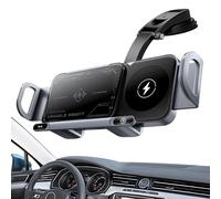 Wireless Car Charger - Mobile Phone Holder | Fast Charging Device 15W Dual Coil for Smartphone In Dash Vehicles