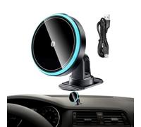 Wireless Car Charger Mount | Phone Holder for Vehicles - 15W Magnetic Wireless Cellphone Charging Device for Air Vent Dashboard Center Console