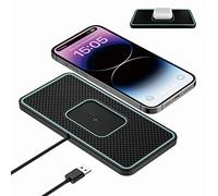 Wireless Car Charger Pad, Polmxs 15W Fast Wireless Charger, Non-Slip Wireless Charging Pad Car Charger, Ultra Slim Car Phone Mat for AirPods 3/Pro/iPhone 15/14/13/12/11/X, Samsung S24/S23/S22/10+/S10