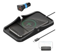 Wireless Car Charger Pad, REESTECQI Large Wireless Charging Pad for Car Non Slip Car Phone Holder with 40W Car Charger Compatible with iPhone 17 16 Pro Max 15 14 13 12, Samsung, Google (1 Meter Cable)