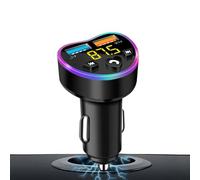 Wireless Car Charger - Smart Vehicle Music Broadcaster, Portable Phone Power | Voice Control Communication Module Recharge Battery Station For Automobile Lorry Camper Driving Navigation