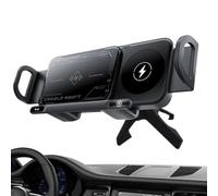 Wireless Car Charger with Mobile Phone Base Holder | 15W Dual Coil Folding Smartphone Charger for Pickup Truck and Sedan