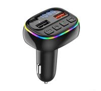 Wireless Car FM Transmitter 5.3 USB Drive Playback Dual USB Charging Ports 12V 24V Vehicle Power Compatibility