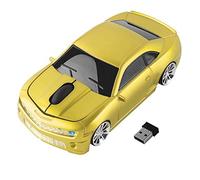 Wireless Car Mouse [2019 Upgraded], FIRSTMEMORY 2.4G Cool Sport Car Shaped Mouse Wireless Optical Mouse Cordless Computer Mice, 1600 DPI with USB Receiver for PC Laptop Desktop Mac (Yellow)