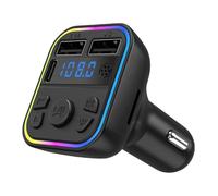 Wireless Car MP3 Player - 8x5.5x5cm FM Transmitter ABS USB Port, TF/Flash Read, Colorful LED, Call Answering | Perfect for Car Music Adapter Audio Receiver Driving Outdoor Travel