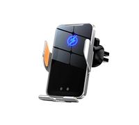 Wireless Car Phone Holder and Charger, Qi Fast Charging Mount with Automatic Sensor, 15W Auto-Clamping Air Vent Phone Holder Compatible with iPhone & Android