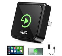 Wireless Car Play Adapter UK: Upgraded Chip Carplay Wireless Adapter - Mini & Stable Car Play Wireless Adapter Compatible with iPhone iOS 10+ & Cars with Factory CarPlay, Plug & Play, USB-A & Type-C