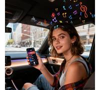 Wireless Car Speakers, With Clear Audio Experience, 8.5x8x2cm, Hands-Free Driving Speaker, Portable Auto Stereo, Easy Setup, For Outdoor Travel Camping Daily Driving Commuting Truck Suv Vehicle