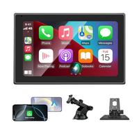 Wireless Car Stereo for Apple Car Play &Android Auto 7 Inch Car Navigator with Mirror Link/Voice Assistant/Supports 128GB TF/Bluetooth/AUX/FM,Portable Touch Screen CarPlayer Suitable AllVehicles