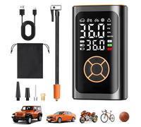 Wireless Car Tyre Inflator - Portable Tyre Inflator Air Compressor 150 PSI with Auto Stop & LED Light, Electric Bike Pump for Car, Motorcycle, Bike, Ball, 15.00 × 9.20 × 9.20 cm