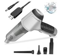 Wireless Car Vacuum Cleaner Mini, Blow,Suck,Pump 3 in 1 Best Lightweight Vacuum Strong Cleaning Power Hand Vacuum, For Inflating And Vacuuming Bags,White