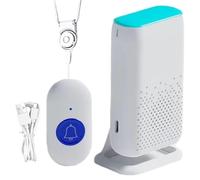 Wireless Caregiver Pager - Remote Control Call Button Assistance, Compact Alert System | Versatile Wireless Push Button Wireless Buzzer Life Alert 4 Levels Volume for Home Care, Nursing Support