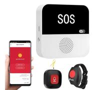 Wireless Caregiver Seniors Pager Alarm, Personal Alarms for Elderly, WiFi Wireless Caregiver Pager Call Button, With 1 SOS Receivers, 1 Call Button, 1*Wrist Button, For Patient/Elderly/Home/Disabled