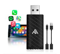 Wireless CarPlay Adapter 2023 Pro Edition - Fastest and Most Compact - AutoSky - Factory Wired CarPlay Cars - USB-A and USB-C Cables - Wired CarPlay Required