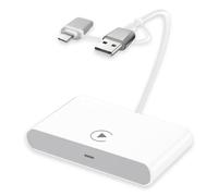 Wireless CarPlay Adapter, 2024 Upgrade 2 in 1, Auto-Connect, Thermal Vent Design, Convert Wired CarPlay & Android Auto to Wireless, USB C/A, Mini & Stable