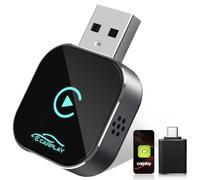 Wireless CarPlay Adapter, 2025 Upgraded Aluminum Alloy Car Play Adapter Seamless Connection for Convert Wired to Wireless - No Latency - USB C/A Plug and Play, Compatible with iPhone & IOS 10+