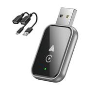 Wireless CarPlay Adapter for Dodge Challenger Charger Durango Journey Hornet, Wireless CarPlay & Android Auto Adapter 2 in 1 Plug & Play Supports USB and Type-C Converts,A