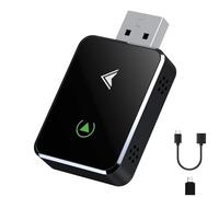 Wireless CarPlay Adapter for iPhone,2025 Upgraded,Plug&Play Easy Setup Apple Carplay Adapter UK Convert Wired to Wireless Apple CarPlay Dongle iOS 12+ & 800+ Cars, USB-C Adapters Included (Black)