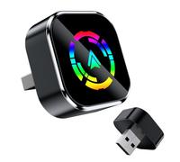 Wireless CarPlay Adapter for iPhone Android, 2025 Upgraded Mini USB Wireless Apple Car Play Adapter, 2 in 1 Bluetooth Carplay Converts Wired to Wireless (Black-A)