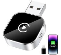 Wireless CarPlay Adapter for iPhone, Convert Wired to Wireless CarPlay Adapter, Mini Size with Extension Cable USB & USB-C/Type-C, Stable Car Control & No Delay(ONLY for iPhone, NO Android)