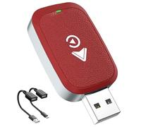 Wireless CarPlay Adapter for Ram RAMPAGE 2024 2025, 2 in 1 CarPlay and Android Auto Adapter, Plug and Play, Fast Connection,Red