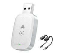 Wireless CarPlay Adapter for Toyota bZ4X 2022 2023 2024, 2 in 1 CarPlay and Android Auto Adapter, Convert Wired to Bluetooth Wireless Carplay, Plug & Play, B White
