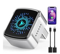 Wireless CarPlay Adapter UK for iPhone iOS & Android Auto, Plug & Play Car Dongle with USB-A & USB-C Cables, Compatible with Factory Wired CarPlay Cars (2016+), Fast Auto Connect Low Latency (Silver)