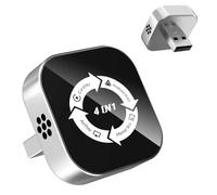 Wireless CarPlay Adapter with 4 in 1 Display Mirror, 2026 Upgraded Wired to Wireless Adapter for Apple CarPlay & Android Auto & AirPlay & MirrorLink, Mini USB Car Adapter with