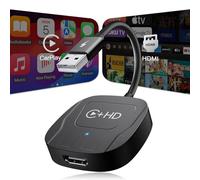 Wireless CarPlay Adapter with HDMI Input, supports mirroring videos/games from multimedia devices with DP function to car, Car TV Mate compatible with iOS 10+ & Cars with Wired CarPlay from 2016