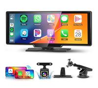 Wireless Carplay Android Auto Screen 10.26 Inch Portable Car Stereo, Hodozzy HD IPS Touch Screen Car Radio with SuperLink/OTA/Bluetooth/Voice Control/AUX/FM Transmitter+HD Backup Camera