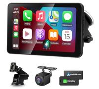 Wireless CarPlay Android Auto Screen, Car Stereo for Car 7" Touch Screen Back Camera Portable Navigation Radio Vedio Player with Bluetooth WiFi, Live Navigation, Voice Control, Mirror Link