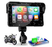 Wireless CarPlay for Motorcycle 5 Inch IPS Touchscreen Wireless Android Auto,Waterproof Touch Screen Portable Car Play, GPS Navigation CarPlay for Motorbike,Voice Control Safty,Tyre Pressure Monitor