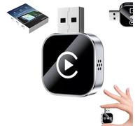 Wireless Carplay Mirror Link Adapter, 2026 Upgrade 3-in-1 Auto Adapter with Dual-Band 2.4/5GHz WiFi & Bluetooth 5.0, for iPhone/Apple/Android Phone, Wired to Wireless (Sliver)