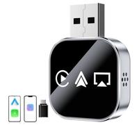 Wireless Carplay Mirror Link Adapter, 2026 Upgrade 3 in 1 Compatible with Airplay/Android Auto/Carplay for Cars with Built-In Wired Carplay Plug, USB Adapter for iPhone Apple Android(For iPhone)
