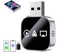 Wireless Carplay Mirror Link Adapter, 2026 Upgrade 3 in 1 Compatible with Airplay/Android Auto/Carplay for Cars with Built-In Wired Carplay Plug, USB Adapter for IPhone Apple Android (for IOS)