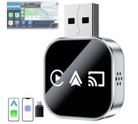 Wireless Carplay Mirror Link Adapter, 2026 Upgrade 3 in 1 Compatible with Airplay/Android Auto/Carplay for Cars with Built-In Wired Carplay Plug, USB Adapter for iPhone Apple Android(For Android)
