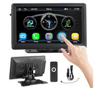 Wireless Carplay Screen for Apple Carplay Android Auto, 7" HD Touchscreen Car Play Screen, 270 ° Rotation Portable Car Tablet with BT 5.1, WiFi, Voice Control, FM, AUX, Mirror Link, AHD