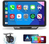 Wireless CarPlay Screen for Car, 7" HD Portable Stereo Touchscreen with Apple CarPlay & Android Auto, CarPlay Screen with Backup Camera, Mirror Link, Bluetooth, Navigation for All Vehicle
