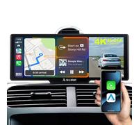 Wireless CarPlay Screen for Car, 9.26" IPS Touch with 4K Dash Cam, Android Auto, Mirror Link, 1080P Rear Camera, Voice Control, GPS Navi, 64GB TF Apple Carplay Screen for Trucks, Vans, SUVs, Sedans