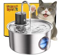 Wireless Cat Water Fountain Cordless, Cat Fountain Battery Operated - Stainless Steel Pet Fountain Rechargeable for Cats Indoor, 108oz/3.2L Automatic Cats Fountains for Drinking with Motion Sensor
