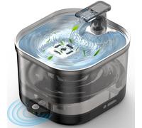 Wireless Cat Water Fountain Cordless with External Pump, 5000MAh Battery Operated, 68oz Rechargeable Automatic Pet Cat Fountains for Drinking with Motion Sensor, Quiet Pump(1 Filter)