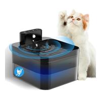 Wireless Cat Water Fountain for Drinking, Motion Sensor Pet Water Fountain with Silent Water Pump, 2.2 L Rechargeable Cat Fountain, 3 Working Modes Ultra Quiet (Black)