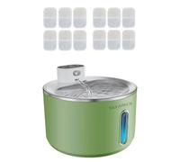 Wireless Cat Water Fountain Stainless Steel, 135oz/4L Cat Fountain, Battery Operated, Cordless Pet Water Fountain for Cats & Dogs with Motion Sensor, Ultra Quiet Pump, 12 Filters(Green, 4L)